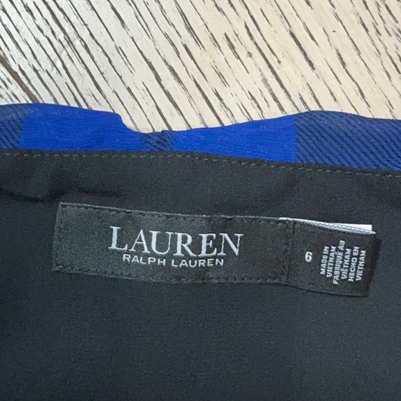 Woman’s Lauren Ralph Lauren blue/black  gingham prairie dress. Size 6. Like new! - Picture 5 of 6